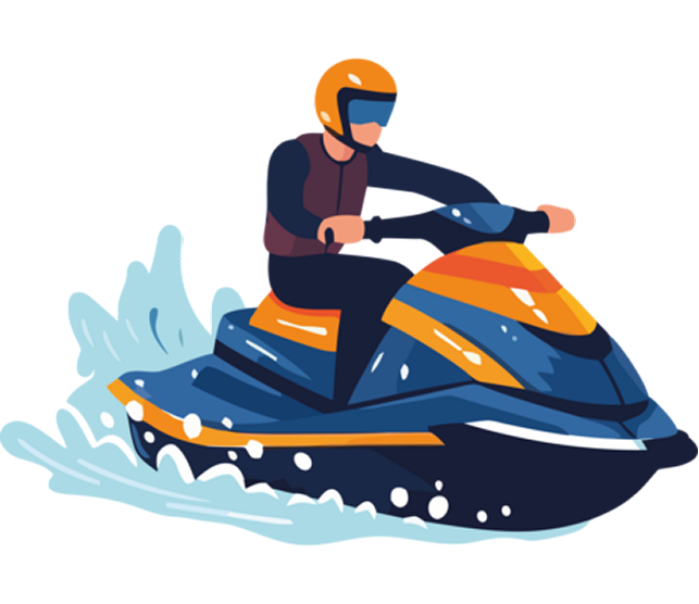 Man riding a jet ski